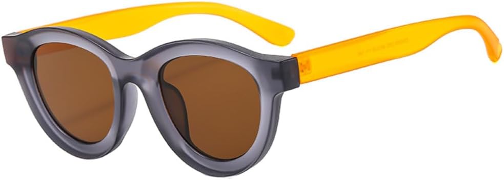 

Солнцезащитные очки LVTFCO овальной формы с толстой оправой, модные, для мужчин и женщин, в стиле панк-ретро, ​​минималистичные, с защитой от УФ-излучения UV400, Grey Yellow Brown