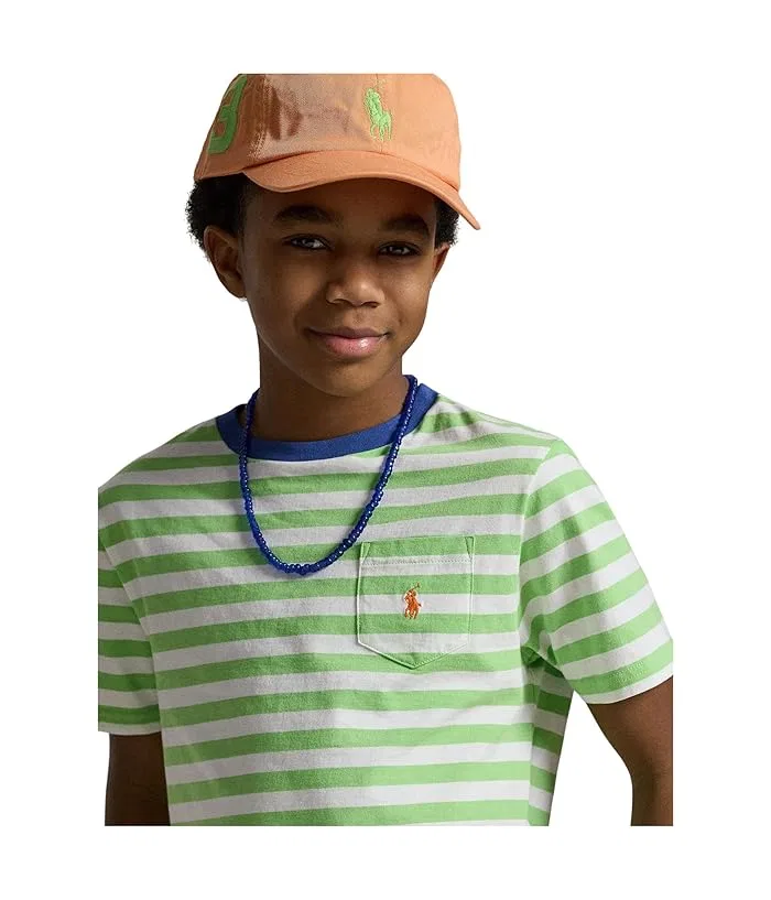 Футболка поло с полосками хлопок Polo Ralph Lauren Kids, Celadon — фото 4