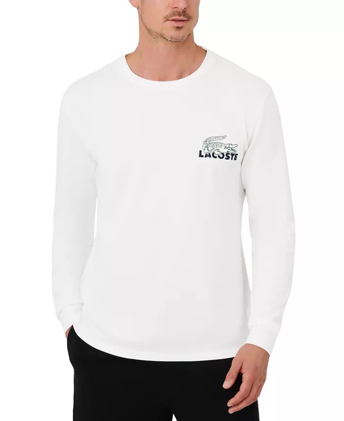 

Мужская большая терморубашка Croc с вафельным принтом Lacoste, белый