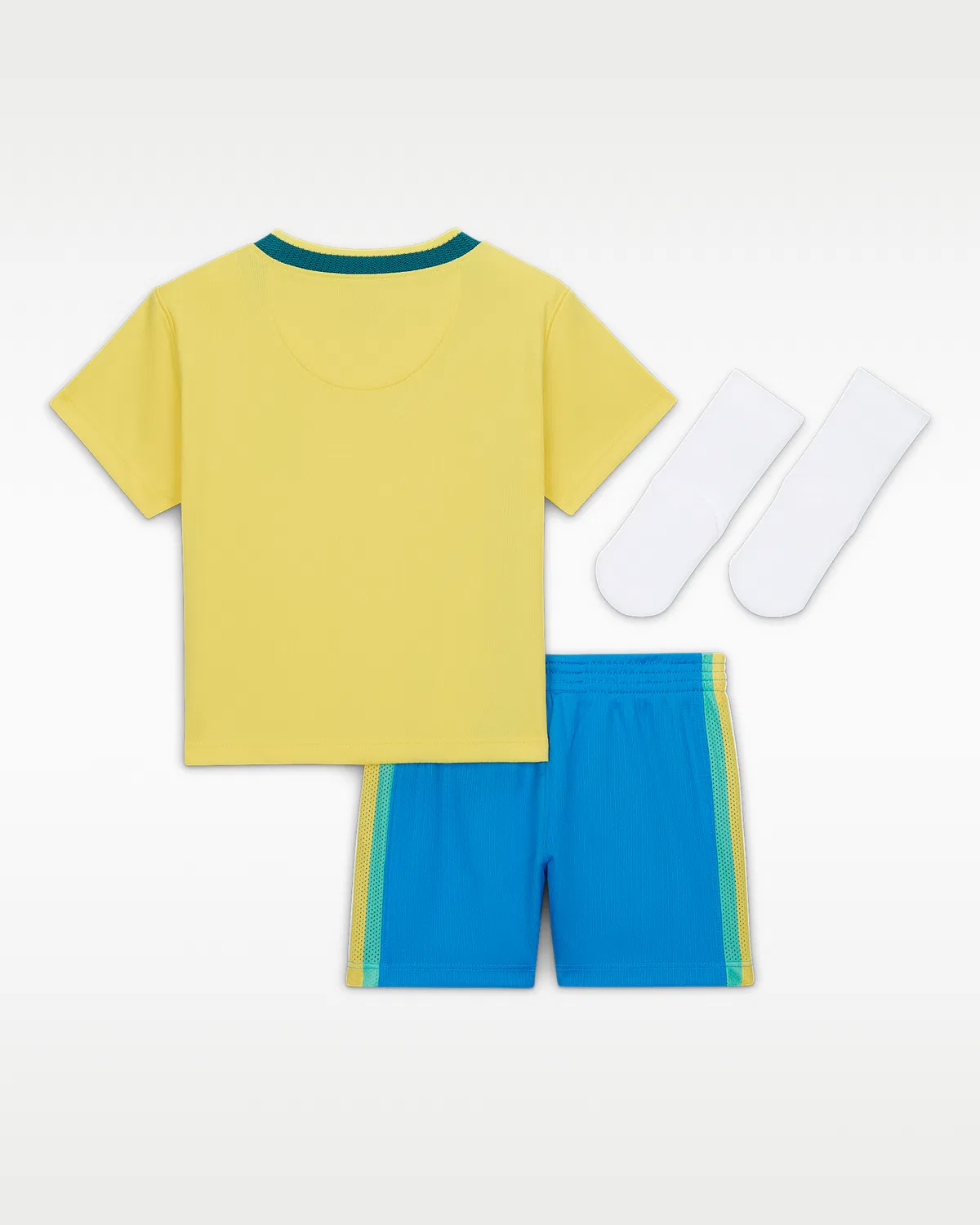 Детский футбольный комплект Nike Soccer Replica 3-Piece Kit Brazil 2026 Stadium Home, Canary/Light Menta/Light Photo Blue/Geode Teal — фото 2