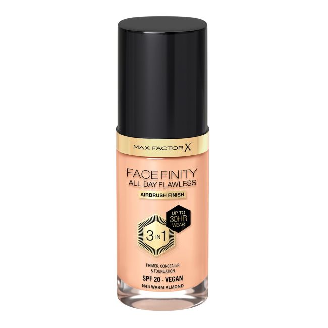 

Facefinity 3 в 1 тональный крем spf20 Max Factor, цвет 45 warm almond, 30 мл