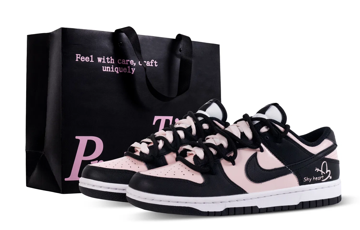 Кроссовки для скейтбординга Dunk Black Jade Plum lightweight cushioning slip resistant low top Black Pink унисекс Nike, Black Pink (Black Shopping Bag)