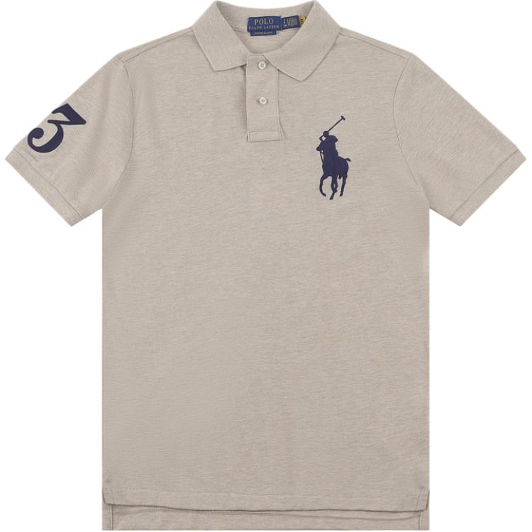 Винтажная поло с вышитым логотипом Polo Ralph Lauren, хаки — фото 3