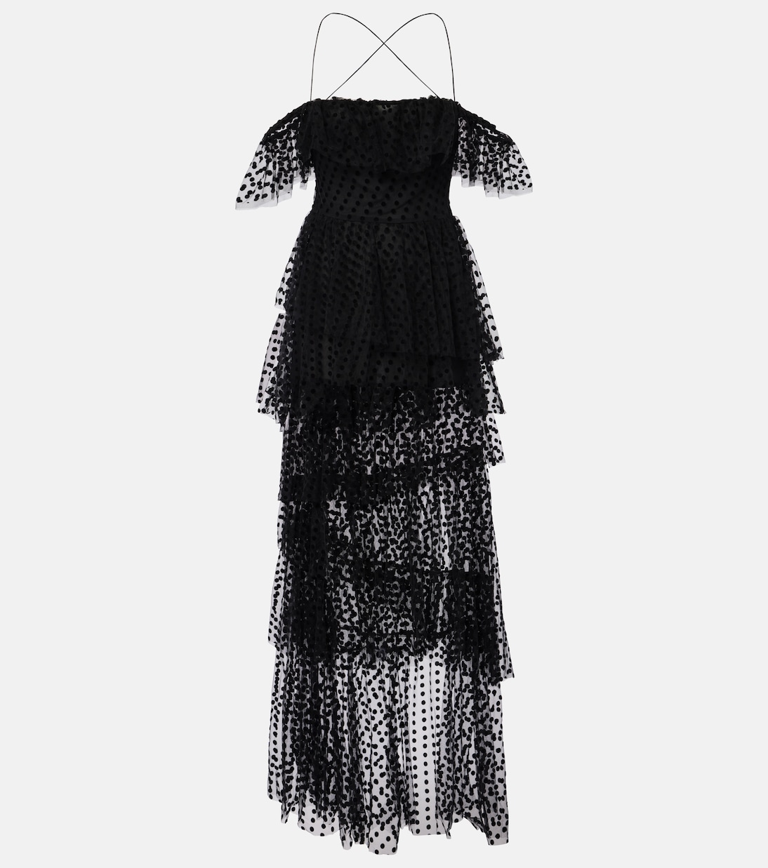 

Платье макси из многоуровневого тюля Carmen Alexandra Miro, Black Tulle