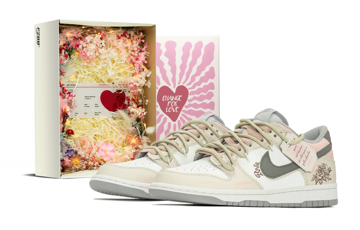 

Nike Dunk Vow Rose нескользящие устойчивые к истиранию низкие детские скейтбординг кроссовки gray pink beige для подростков