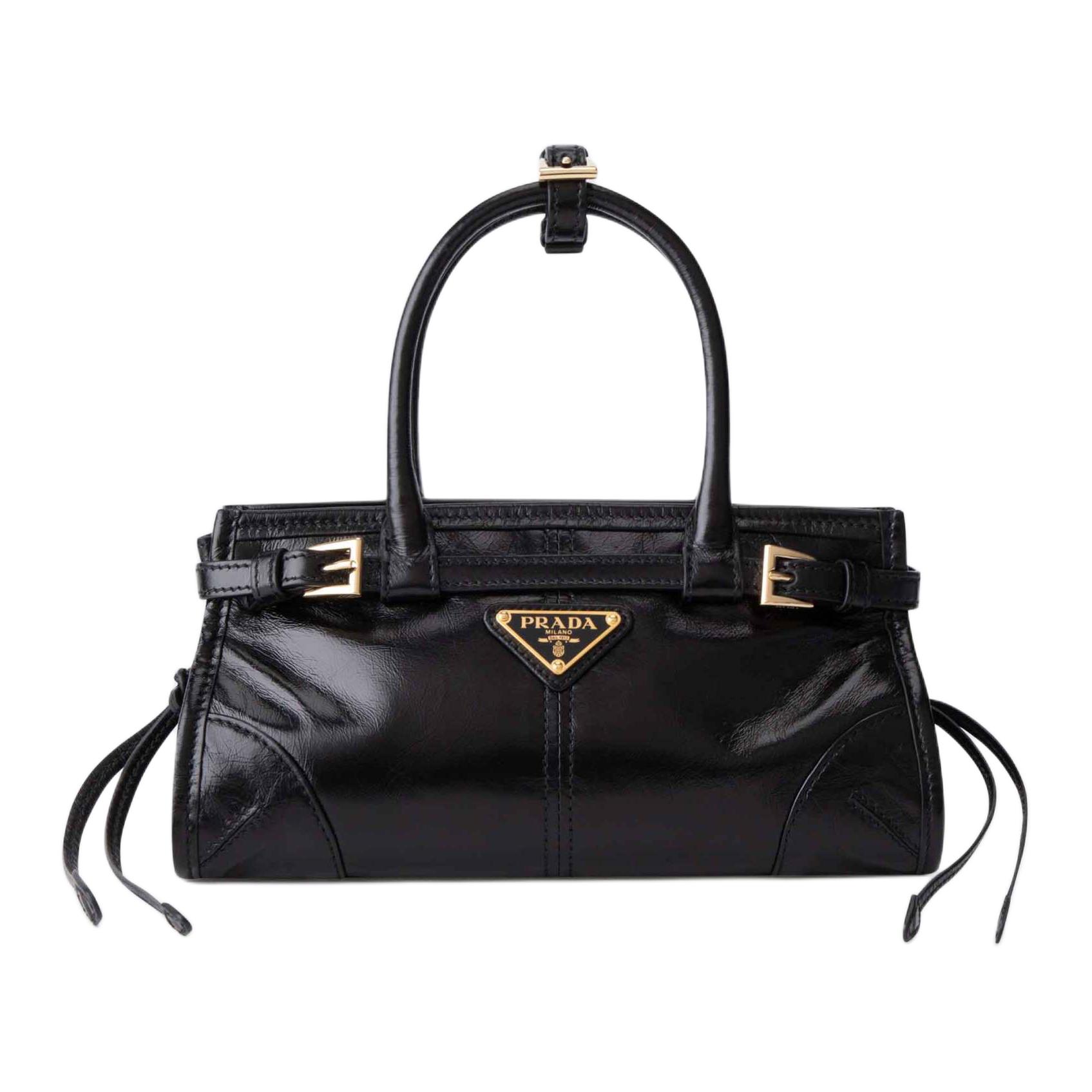 

PRADA Сумка женская маленькая из кожи Бонни Коровы черная