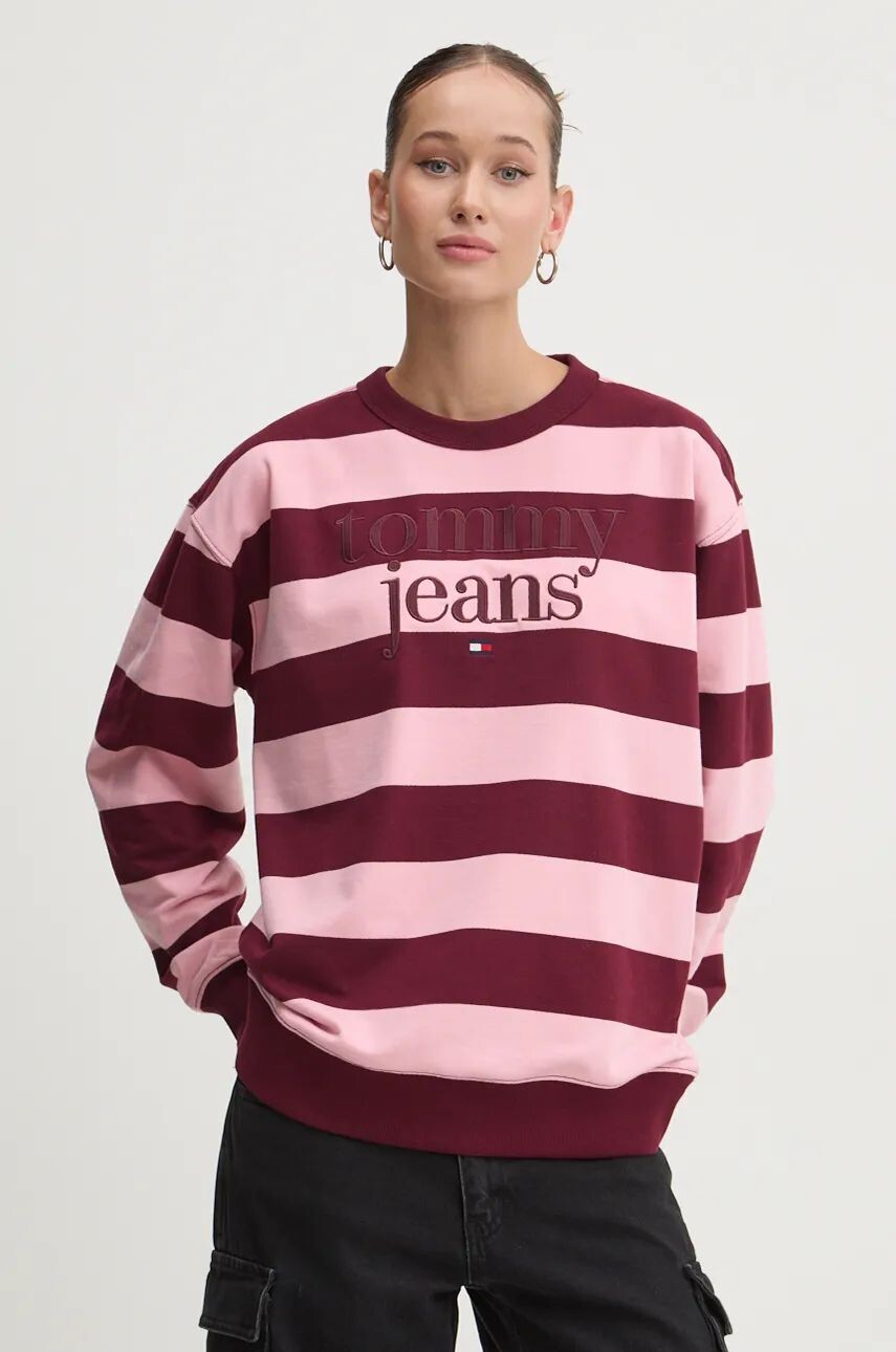 

Хлопковая толстовка Tommy Jeans, гранатовый