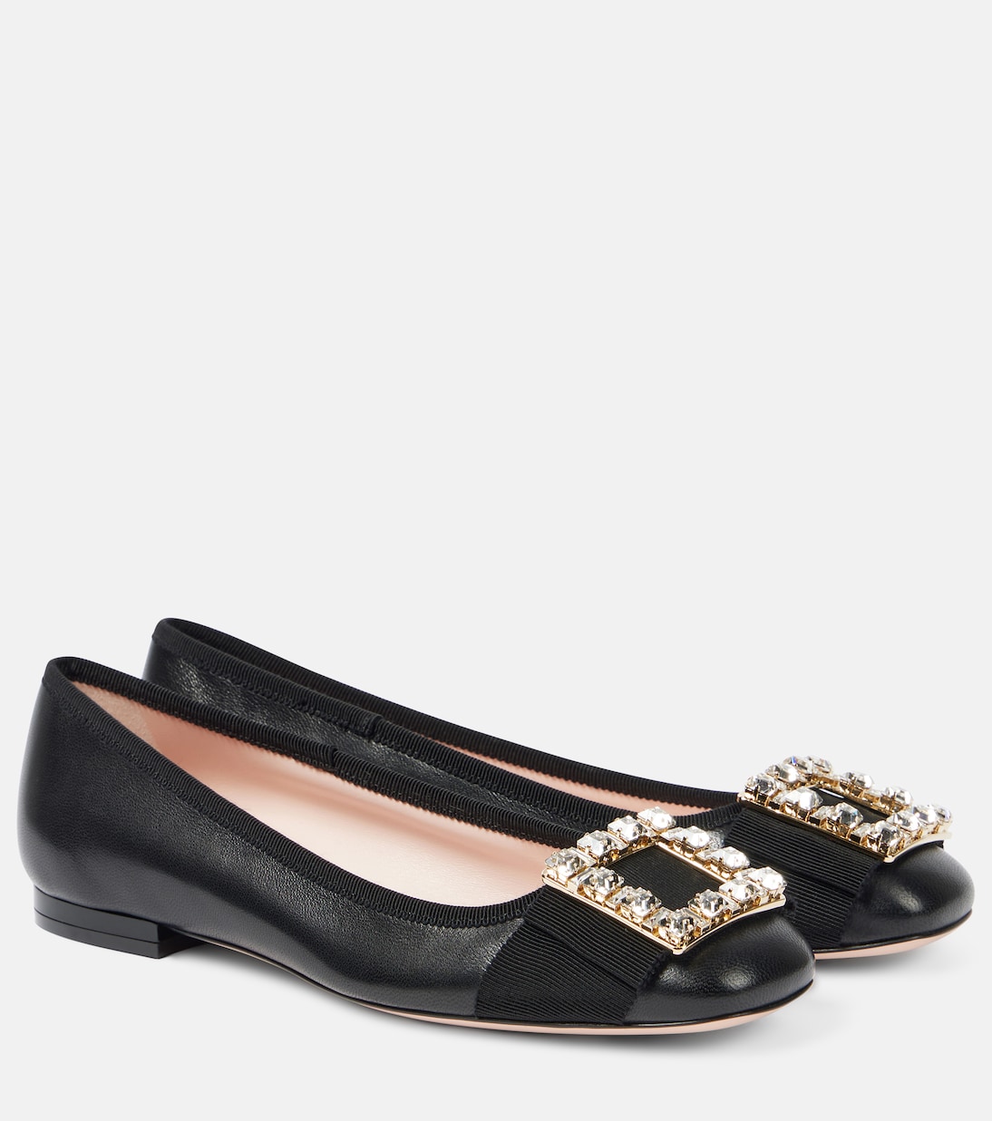 Кожаные балетки с декором Tres Vivier Roger Vivier, Nero