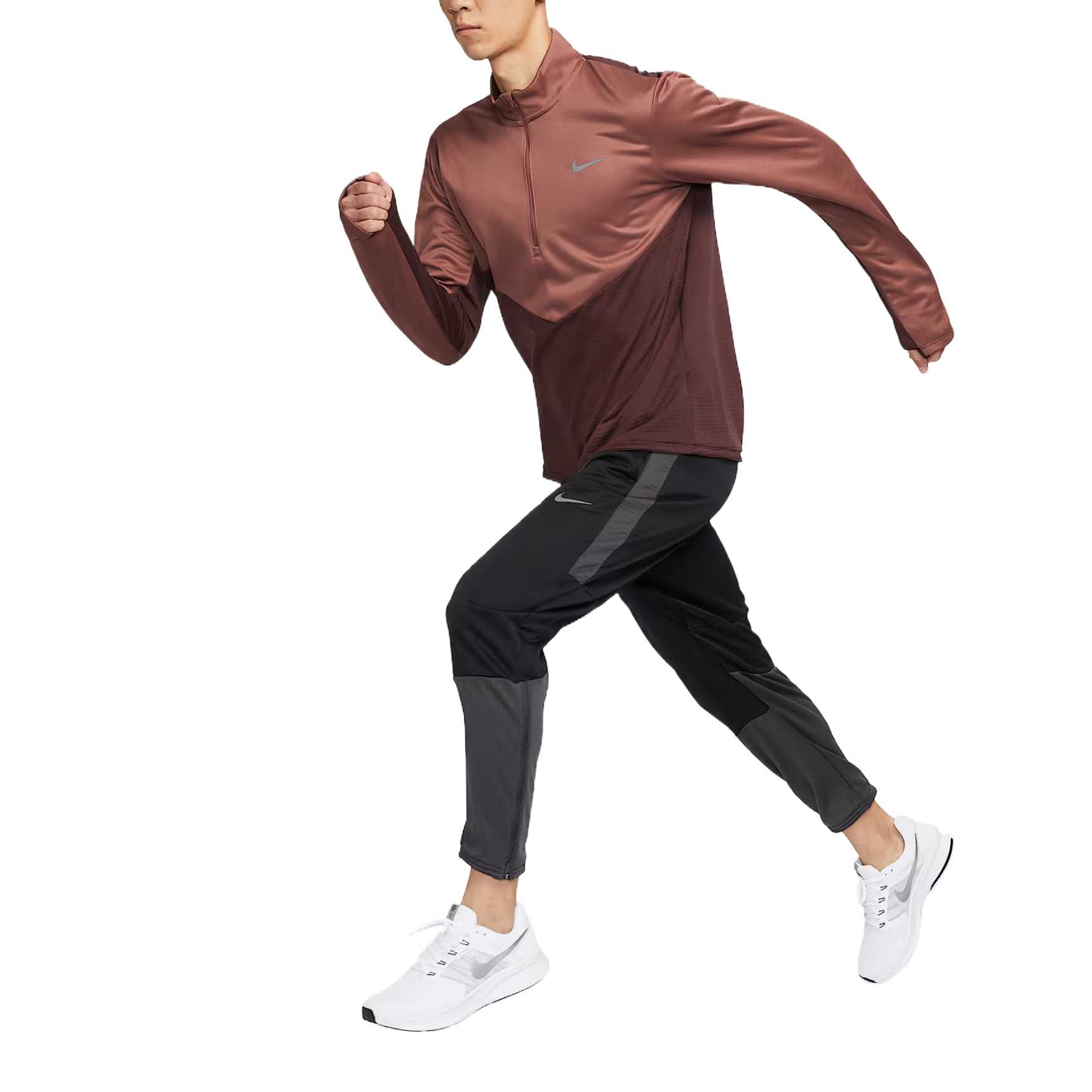 Беговые футболки для мужчин яркий бордовый Nike, красно-коричневый — фото 4