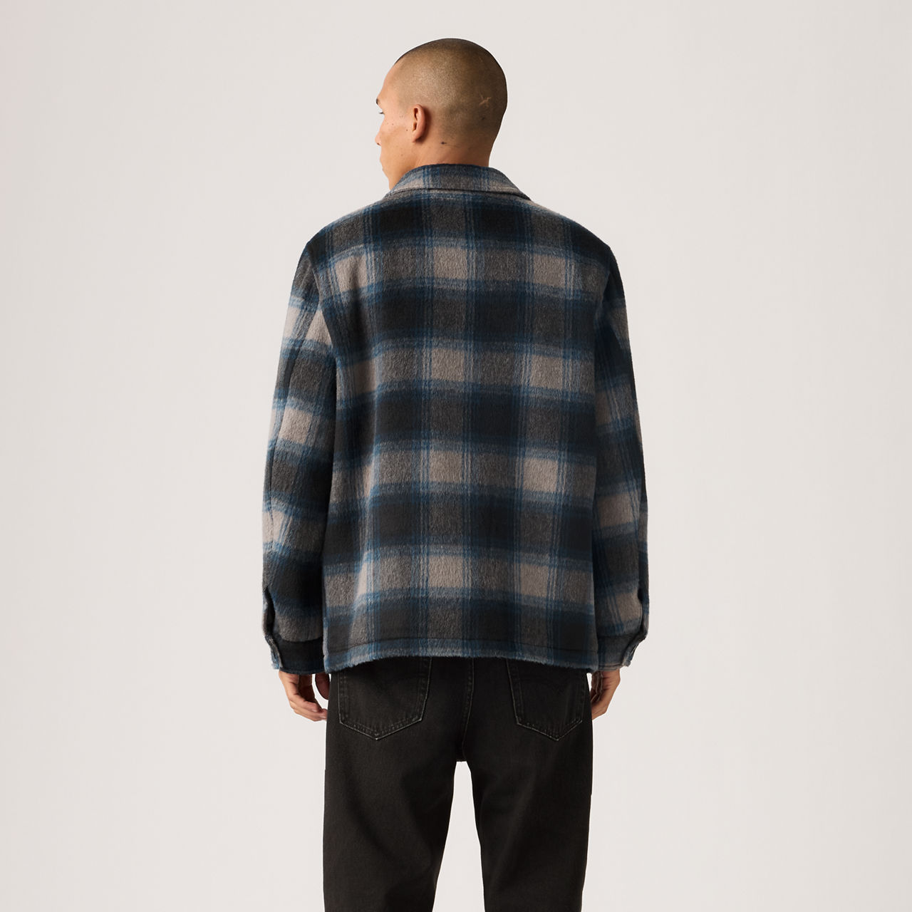 Куртка из шерстяной смеси для повседневных дел Levi's, Blue/Grey Plaid - Black — фото 4