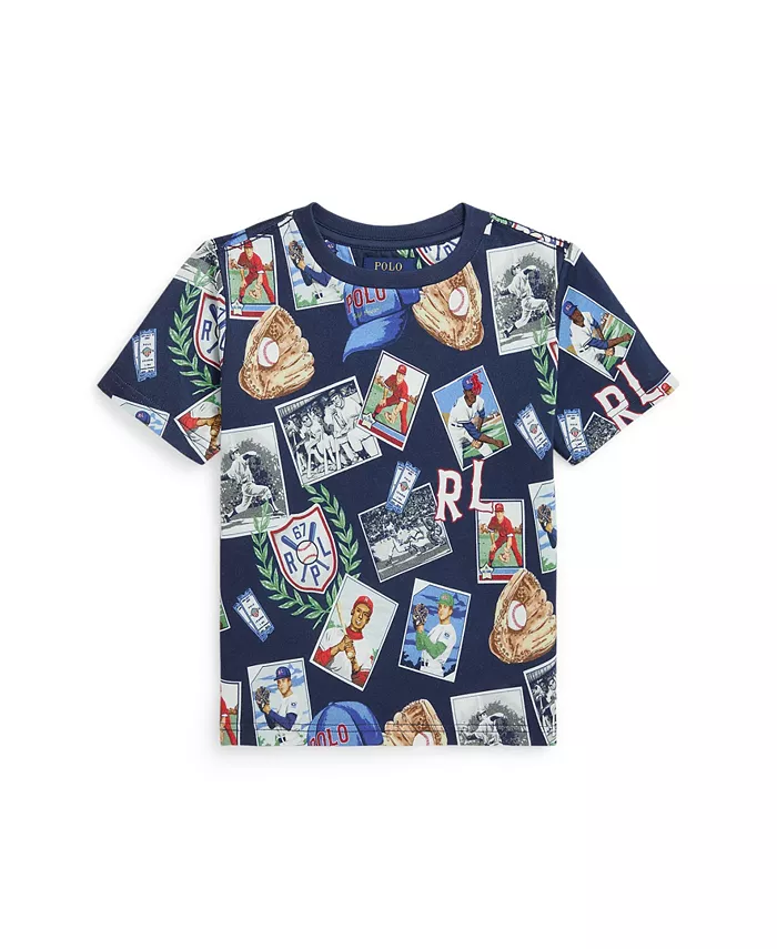 

Футболка с принтом в виде бейсбольного мяча для малышей и мальчиков Polo Ralph Lauren, мультиколор