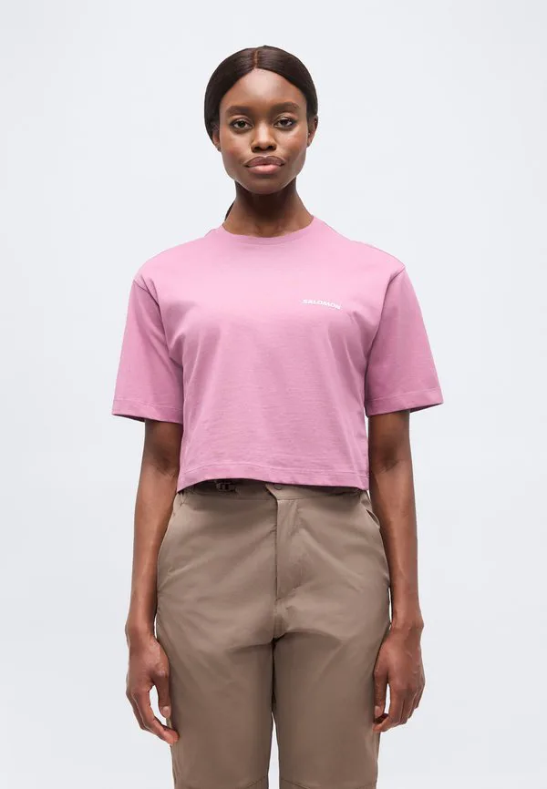 

Короткая футболка свободного кроя, базовая футболка Salomon, Dusky Orchid, Фиолетовый, Короткая футболка свободного кроя, базовая футболка Salomon, Dusky Orchid