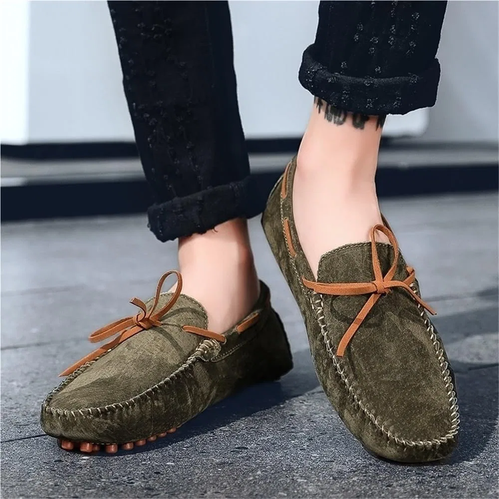 Мокасины замшевые мужские, Loafers, зеленые DHFIRUFSHLO — фото 3