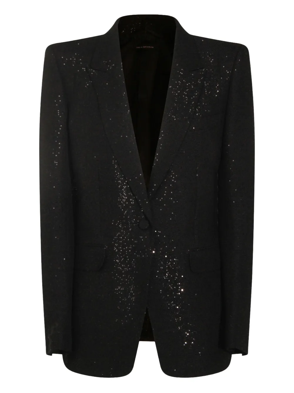 

Однобортный пиджак с отделкой из пайеток TOM FORD, черный