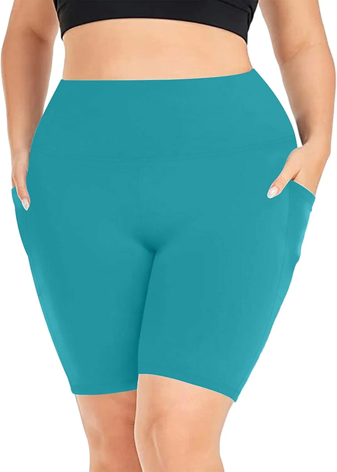Велосипедки женские с карманами, компрессионные, Generic, Mint Green