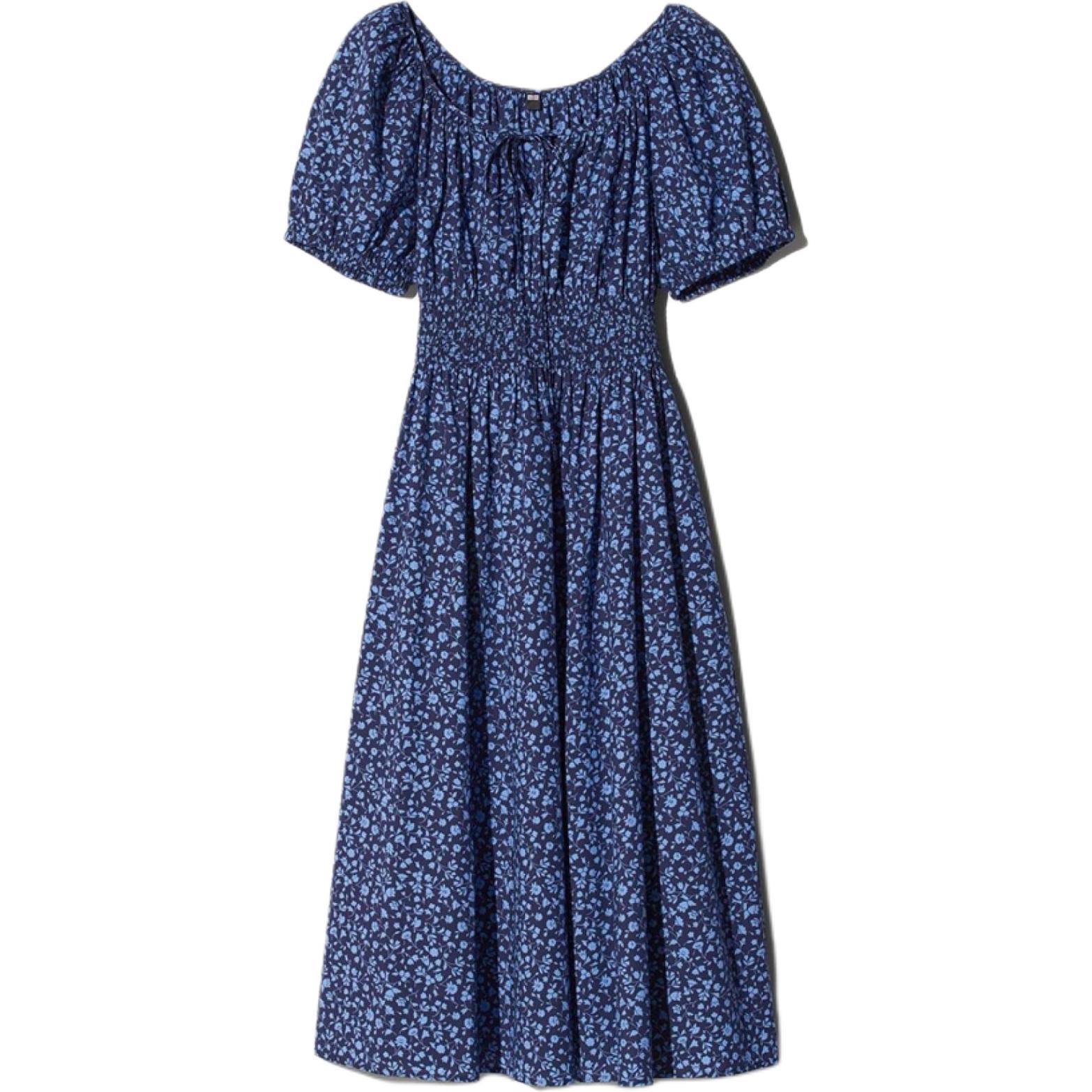 

UNIQLO Женские платья с коротким рукавом темно-синие