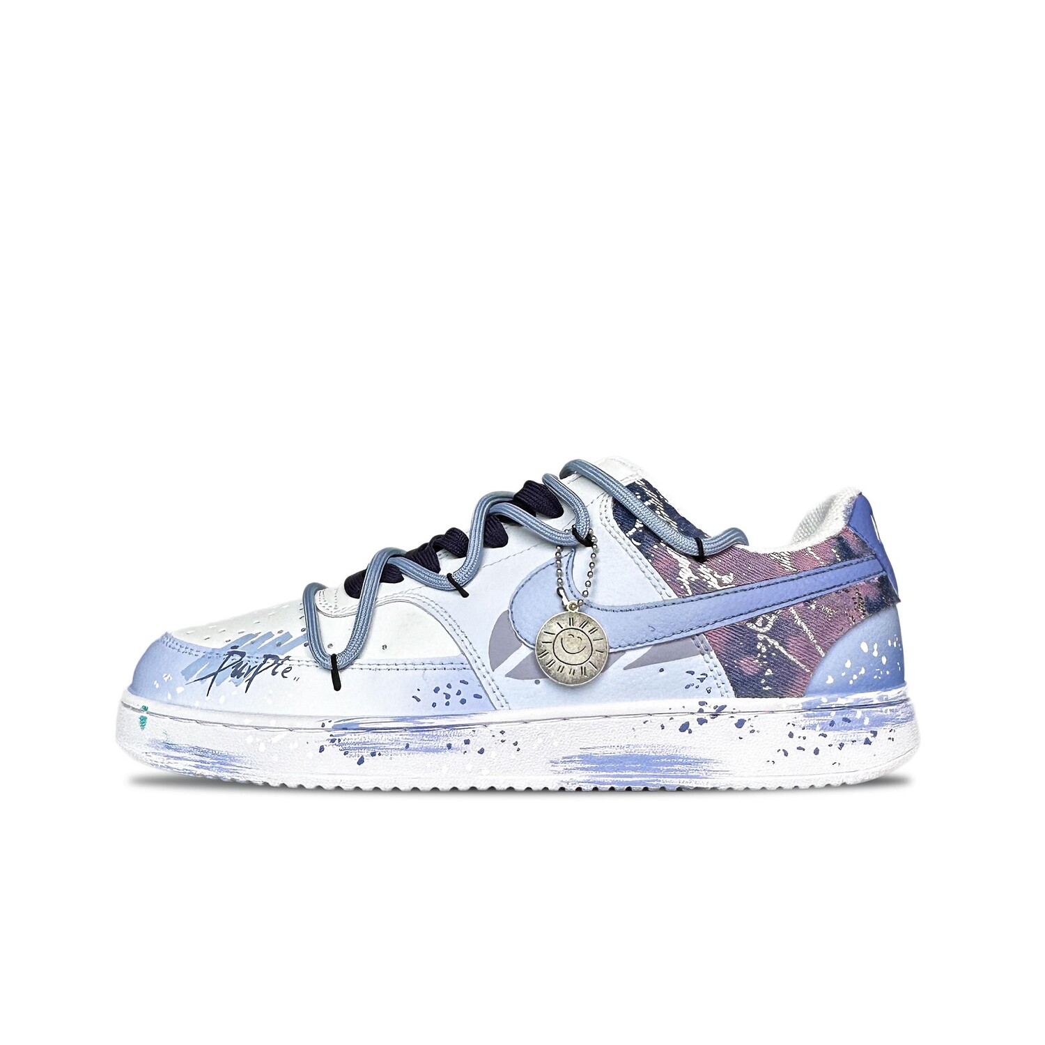 

Кроссовки Nike Court Vision 1 Skateboarding Shoes Men Low-top White/purple, фиолетовый