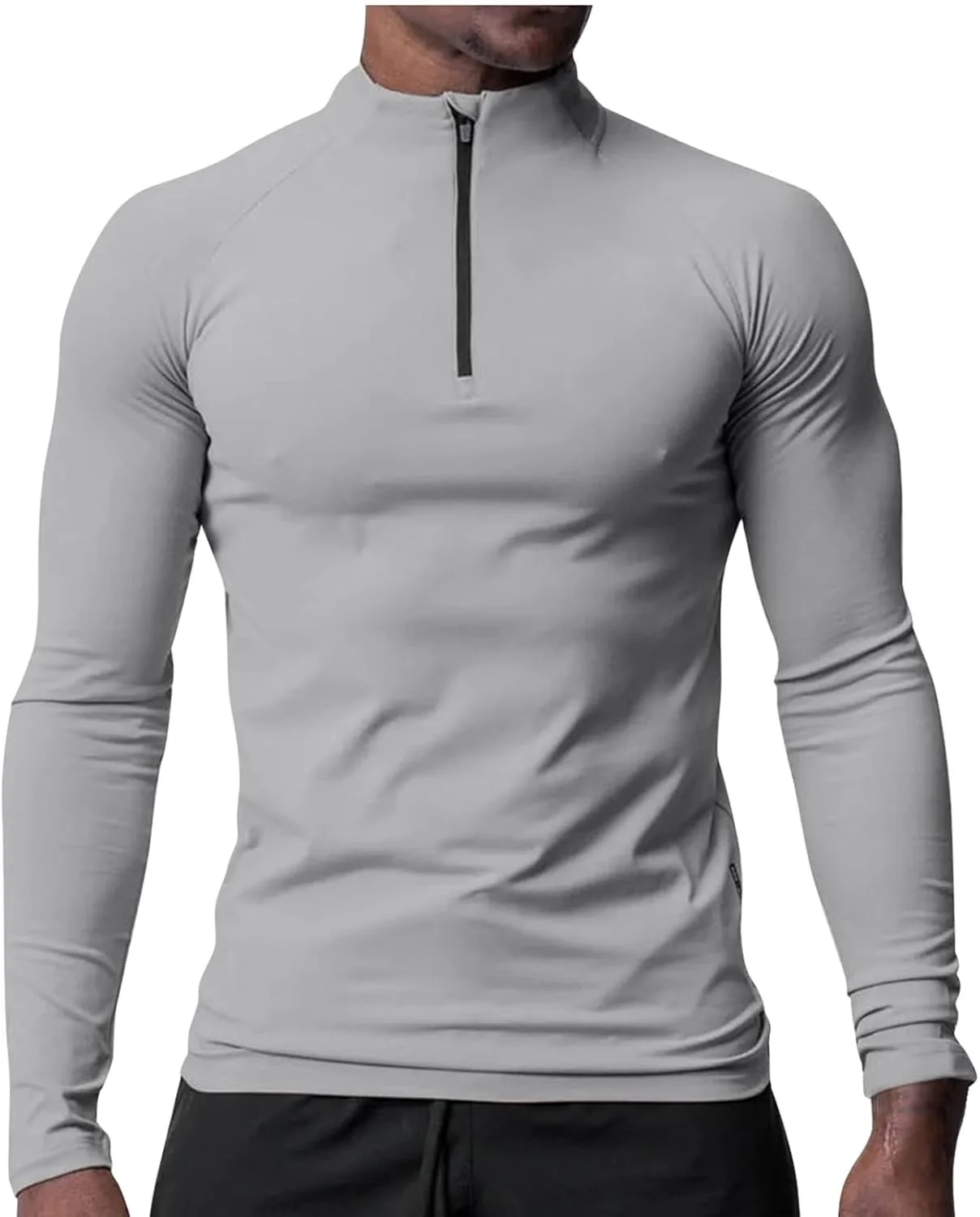 

Мужская футболка 1/4 Zip Long Sleeve Slim Fit Stretch