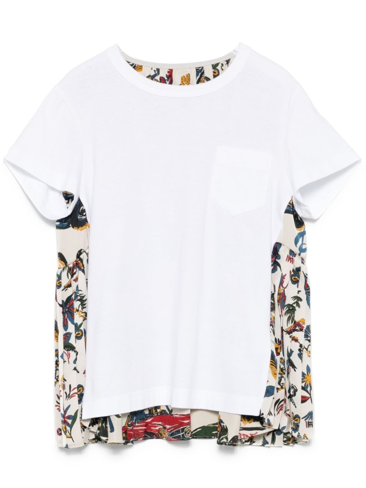 

Sacai футболка с плиссировкой, белый