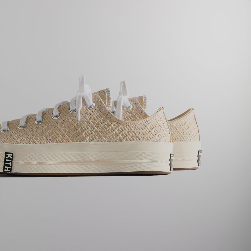 Кроссовки Kith for Converse Chuck Taylor All Star 1970 Ox, цвет Egret/White/Black Wave — фото 4