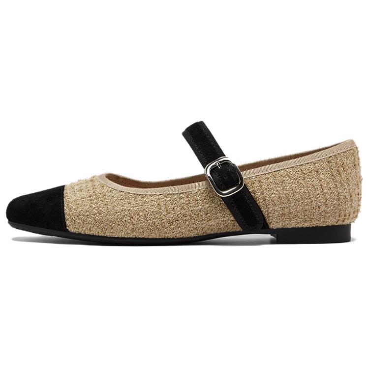 Туфли Мэри Джейн на плоской подошве женские BATA, Apricot Black