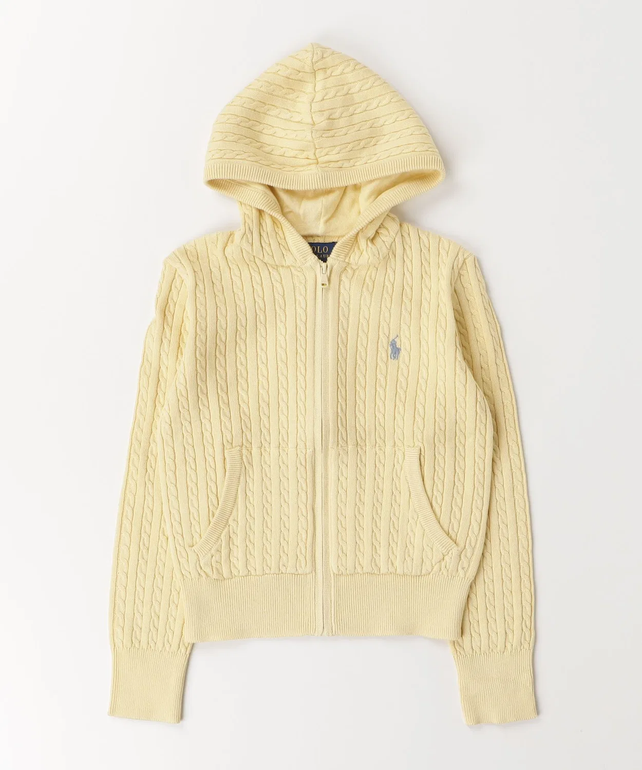Флисовая кофта с капюшоном Ralph Lauren хлопковая жёлтая — фото 3