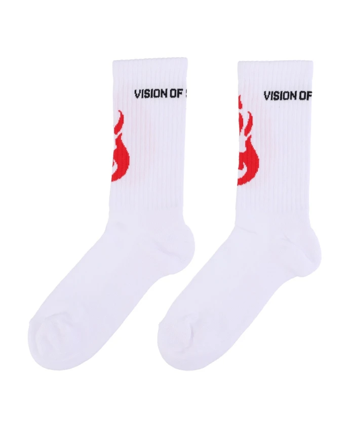 

Носки с логотипом Fire, бело-красные Vision Of Super, белый