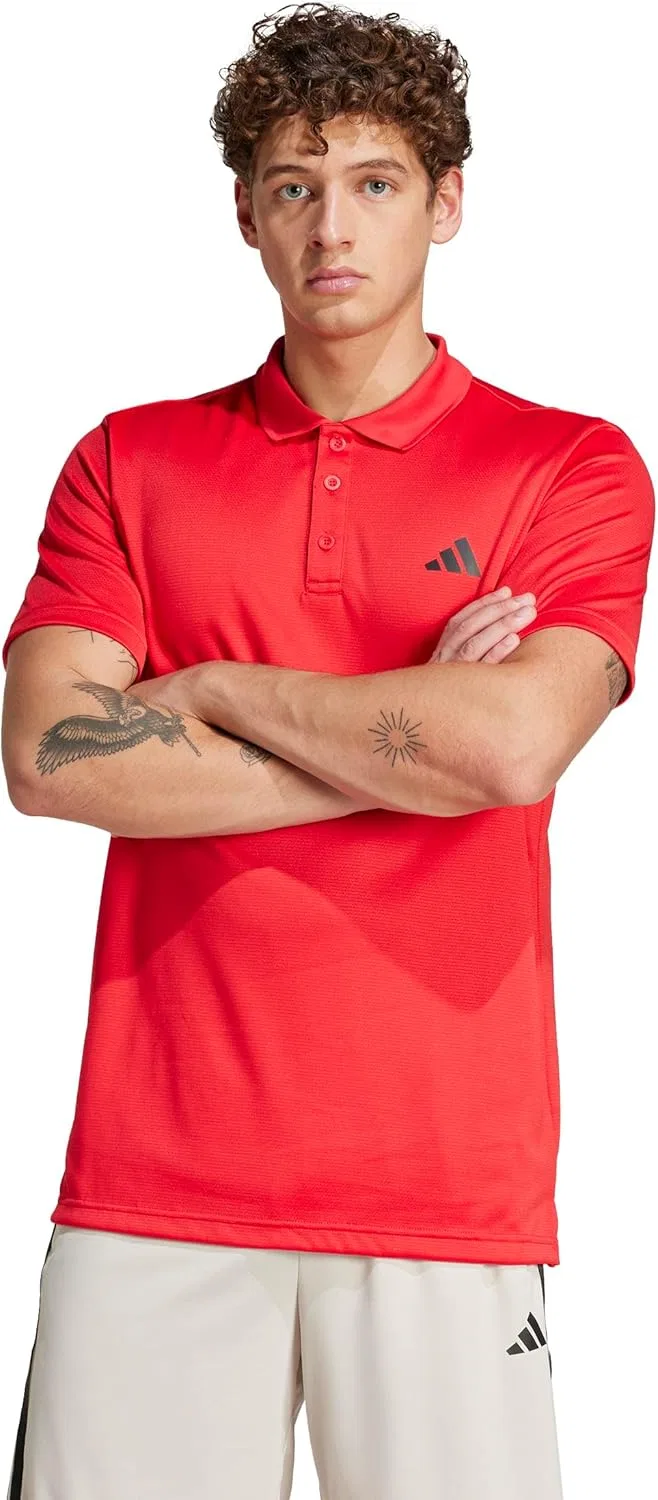 Мужское поло для тренировок adidas, Pure Ruby/Black
