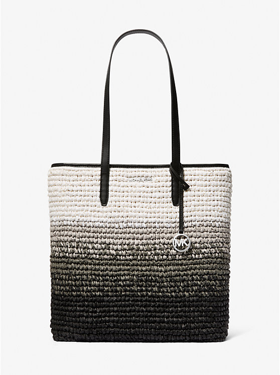 

Большая сумка-тоут из соломы цвета омбре от Майкла Michael Kors, черный