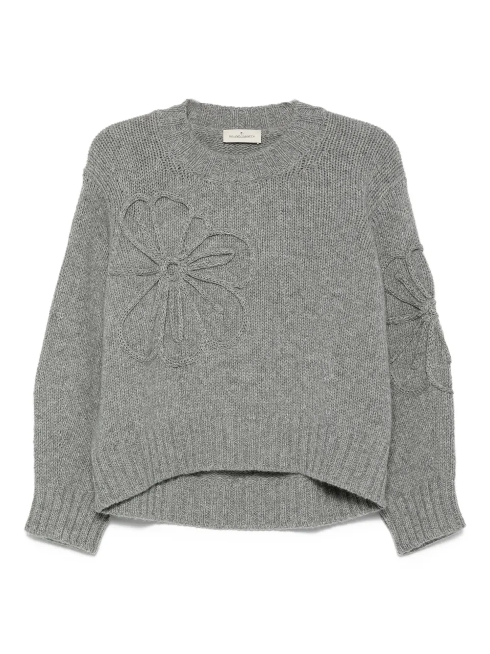 

Кашемировый свитер с цветочной вышивкой BRUNO MANETTI, серый