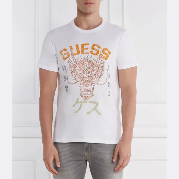 

Футболка стандартного кроя с драконом Guess, белый