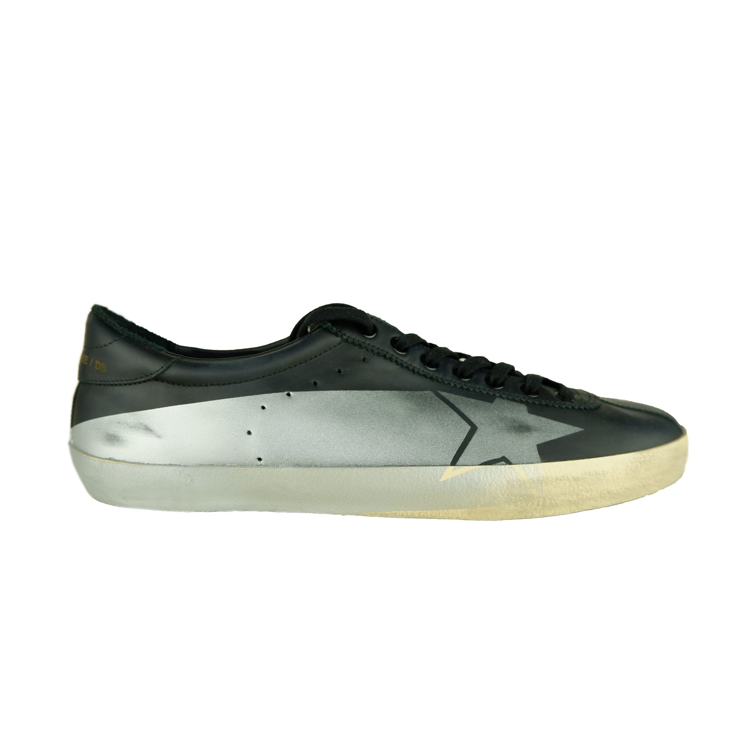 

Черные кожаные мужские кроссовки Golden Goose
