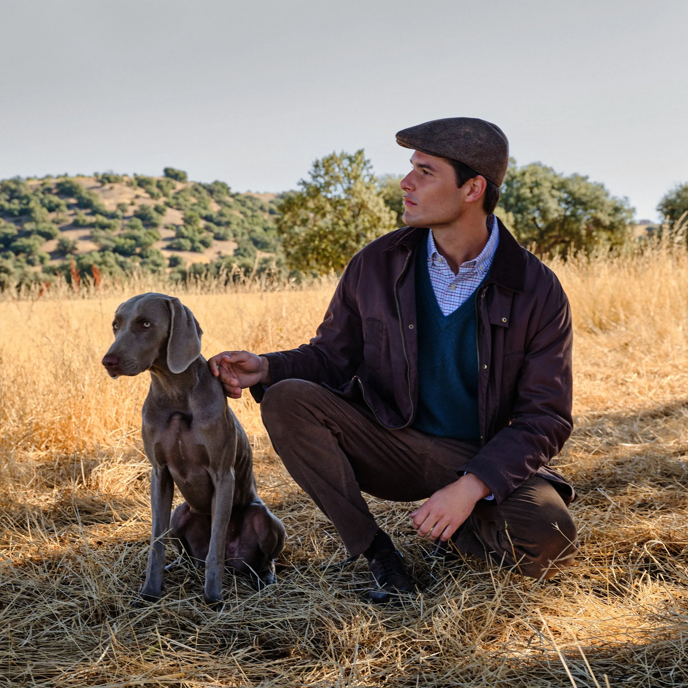 

Мужское вощеное и стеганое пальто Verhunt, коричневый
