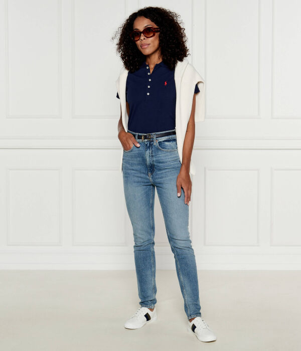 Рубашка поло Джули Slim fit Polo Ralph Lauren, синий — фото 2