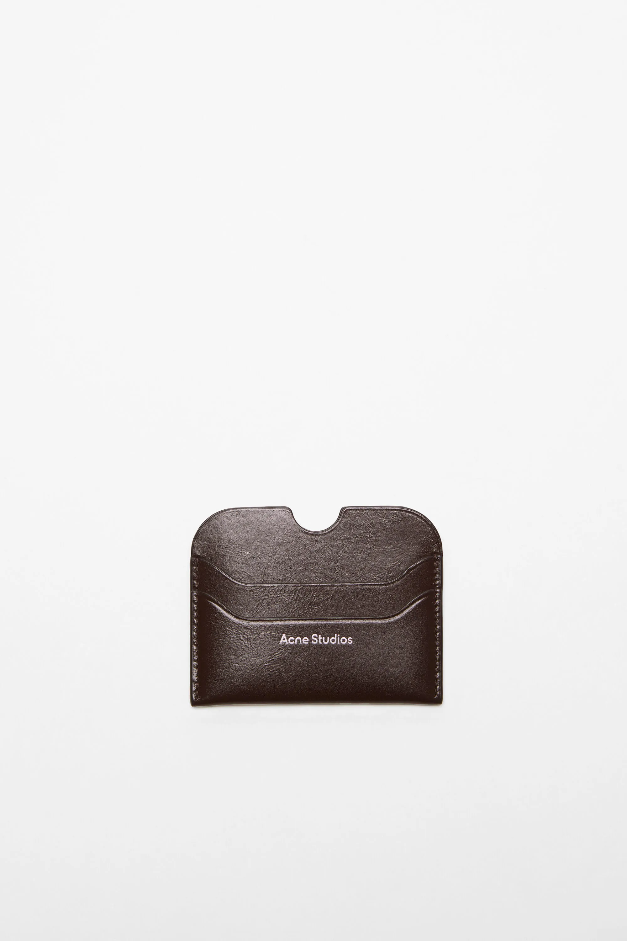 

Кожаный держатель для карт Acne Studios, шоколадно-коричневый