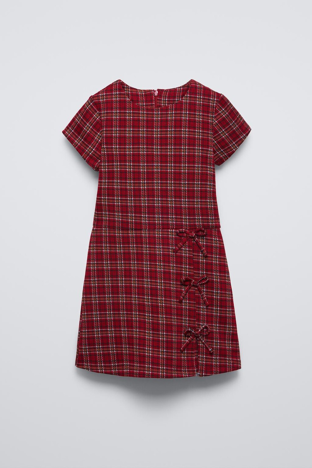 

Короткий клетчатый комбинезон ZARA, красный
