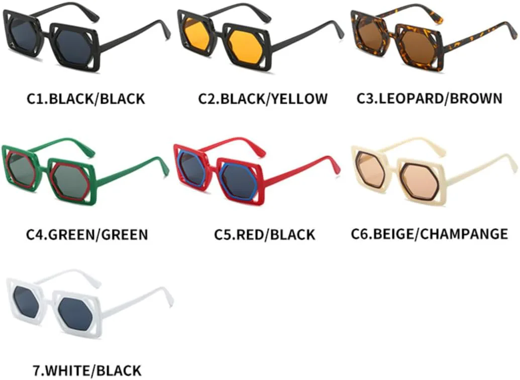 

Солнцезащитные очки для мужчин и женщин - защита UV400 - большая полая оправа с градиентными линзами для занятий спортом на открытом воздухе и вождения DSVIGF, Black