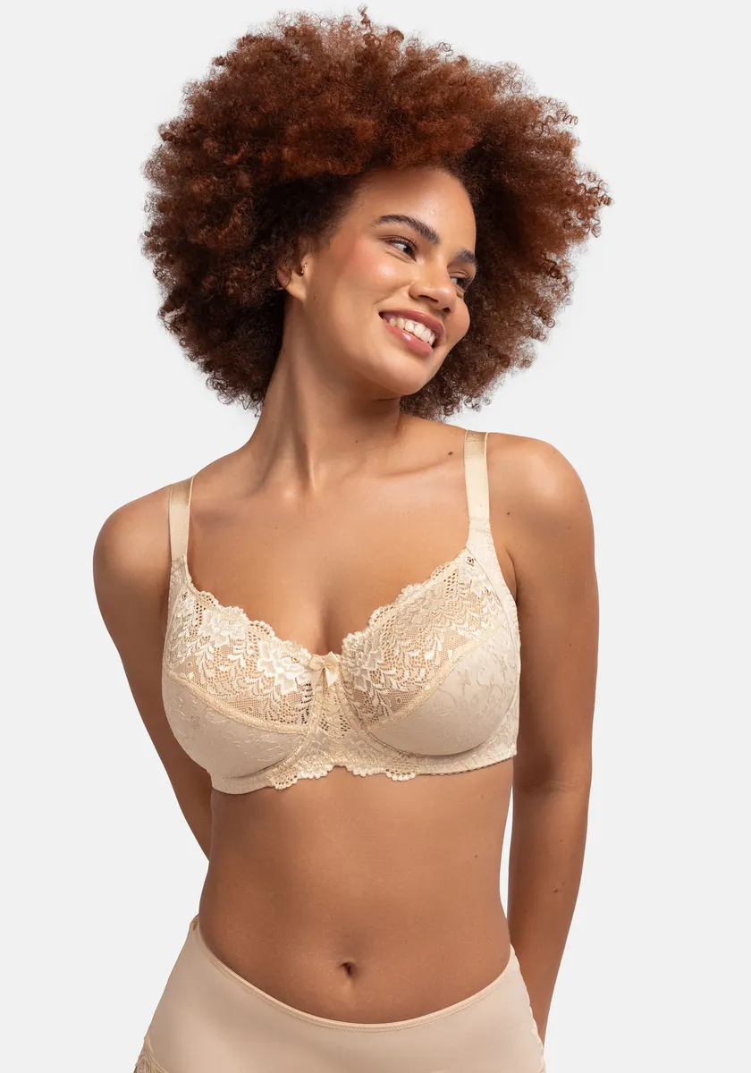 

Бюстгальтер Dorina на косточках "PHILIPPA", с атласным бантом посередине спереди, бежевый