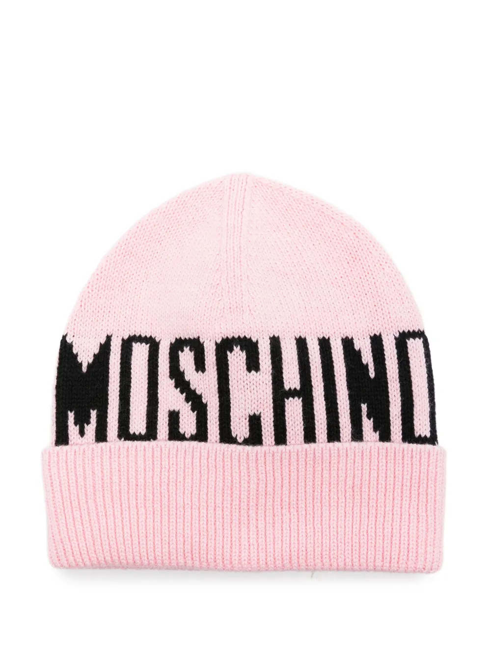 

Ребристая шапочка с логотипом Moschino Kids, розовый
