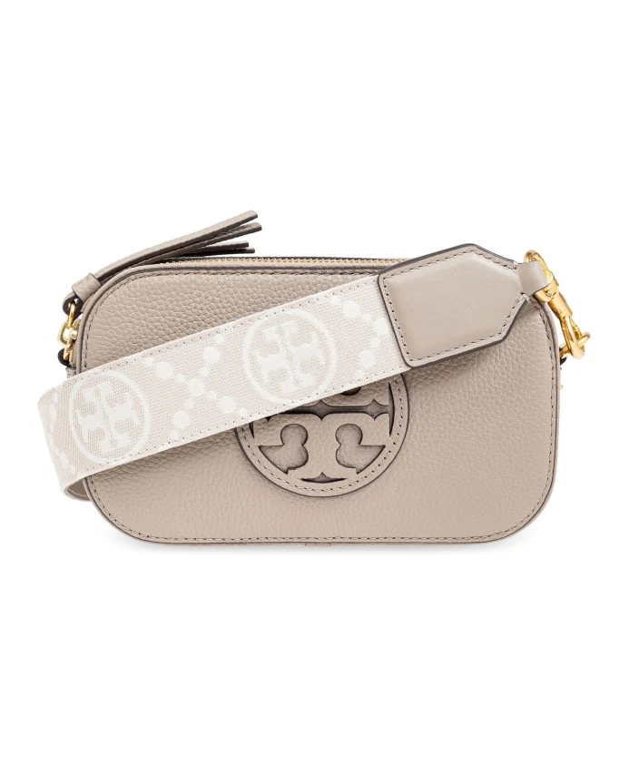 

Кожаная сумка через плечо Tory Burch, серый