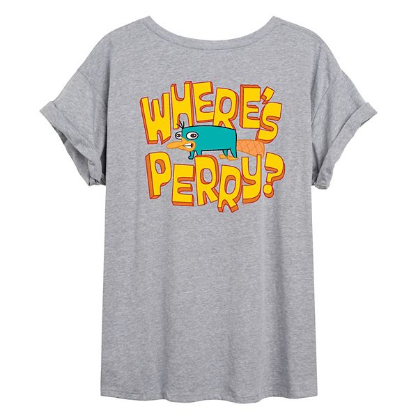 

Футболка Juniors Phineas and Ferb Where's Perry Disney, Heather Gray