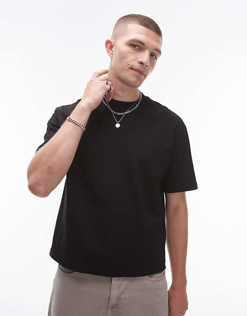 

Черная укороченная футболка Topman Lockerers