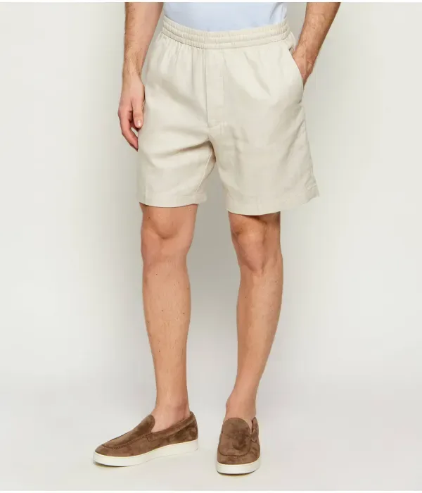 Льняные шорты straight fit Calvin Klein, бежевый