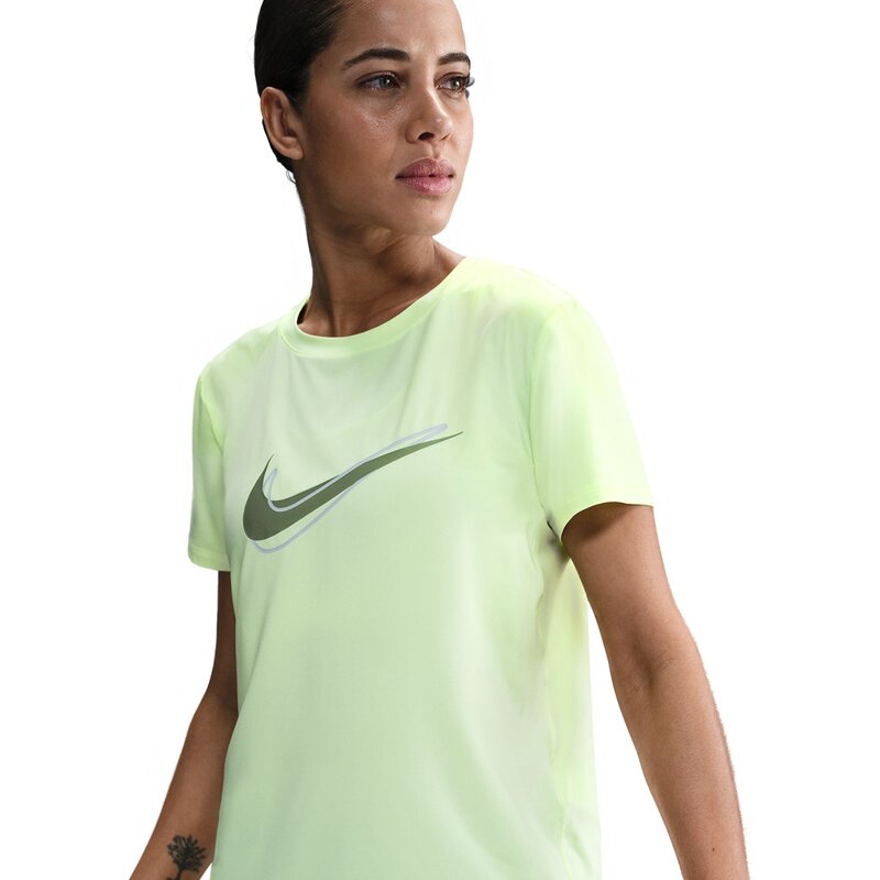 T-Shirt w nk one swsh hbr df ss top Nike, цвет barely volt — фото 3