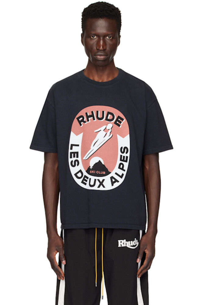 

Черная футболка с надписью Les Deux Alpes Rhude