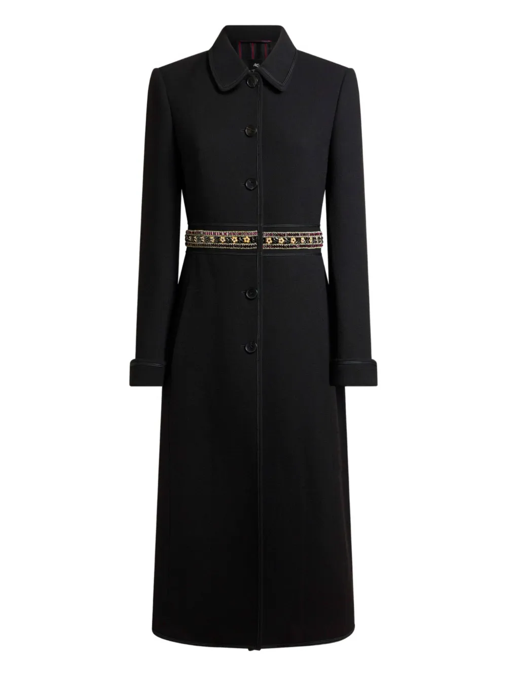 

Декорированное пальто из шерсти Etro, черный