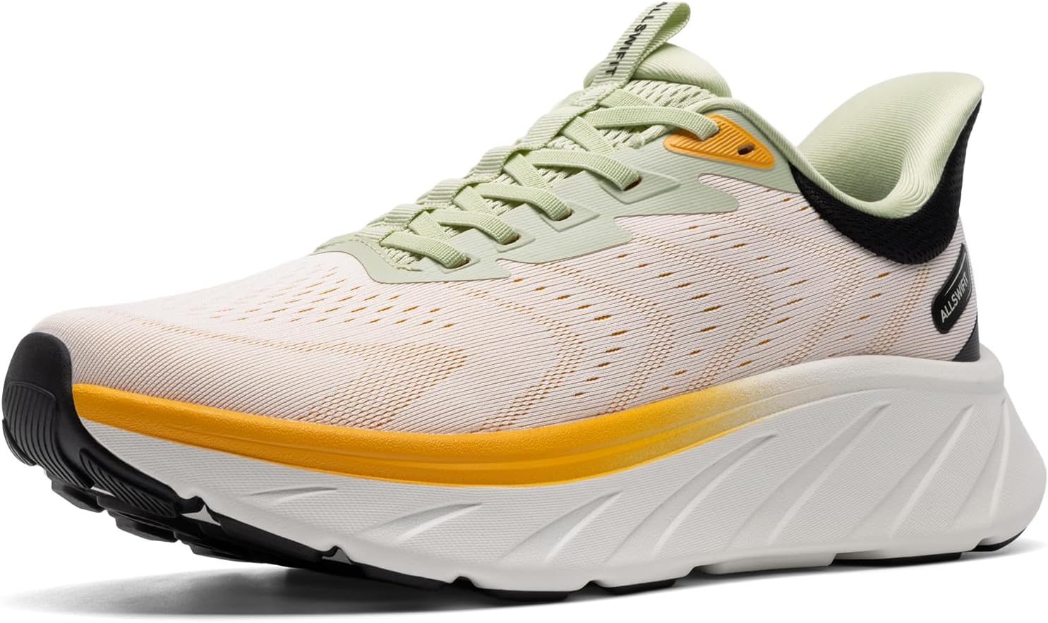 

Мужские кроссовки без шнурков для ходьбы и бега, устойчивые, для тенниса, с противоскользящей подошвой, удобные для тренировок, спортзала, дышащие, легкие, активные, модные Allswifit, белый/оранжевый