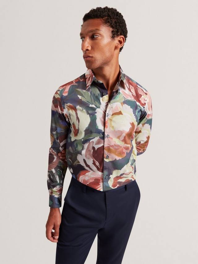 

Brynhil хлопковая рубашка с длинным рукавом и цветочным принтом Ted Baker, Multi