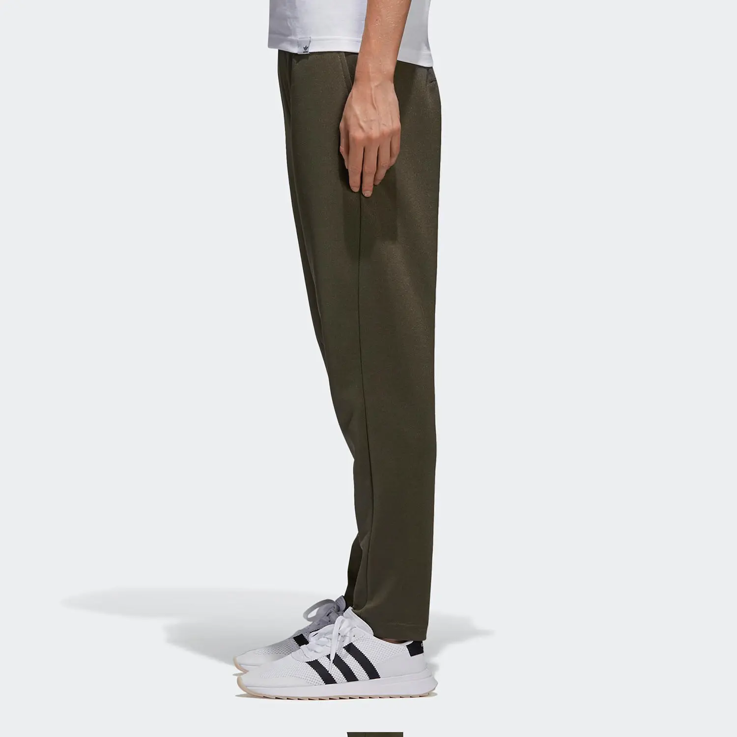 Adidas Originals Женские повседневные брюки оливкового цвета — фото 4