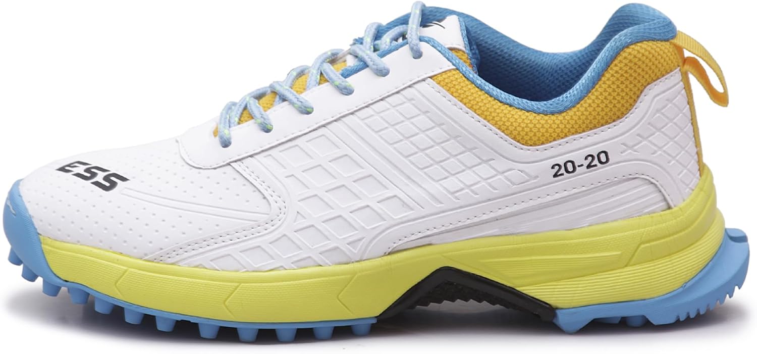 

Мужские крикетные кроссовки YOOGI ESS Star с резиновыми шипами, легкие, универсальные, профессиональные, белый/желтый